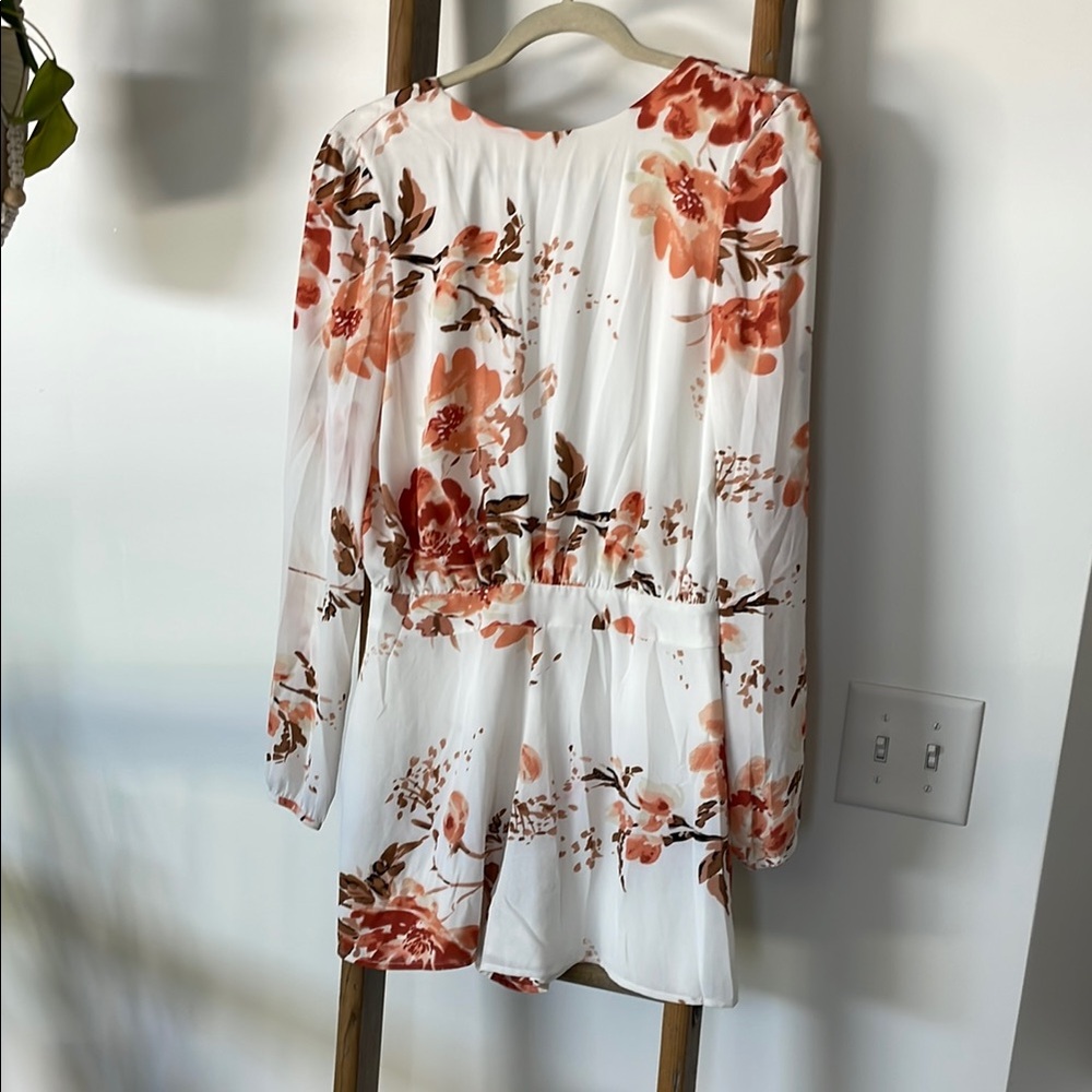 ALI & JAY Orange Pleated Ruffled Jumpsuit